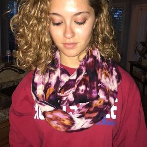 Marble maroon and white infinite scarf